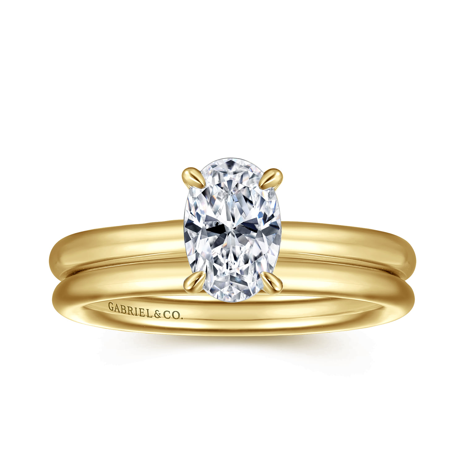 Lark - 14K Yellow Gold Oval Solitaire Engagement Ring - Shot 4