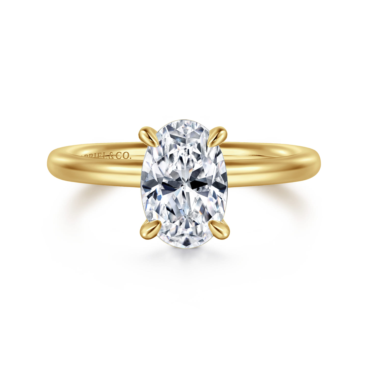 Lark - 14K Yellow Gold Oval Solitaire Engagement Ring - Shot 1