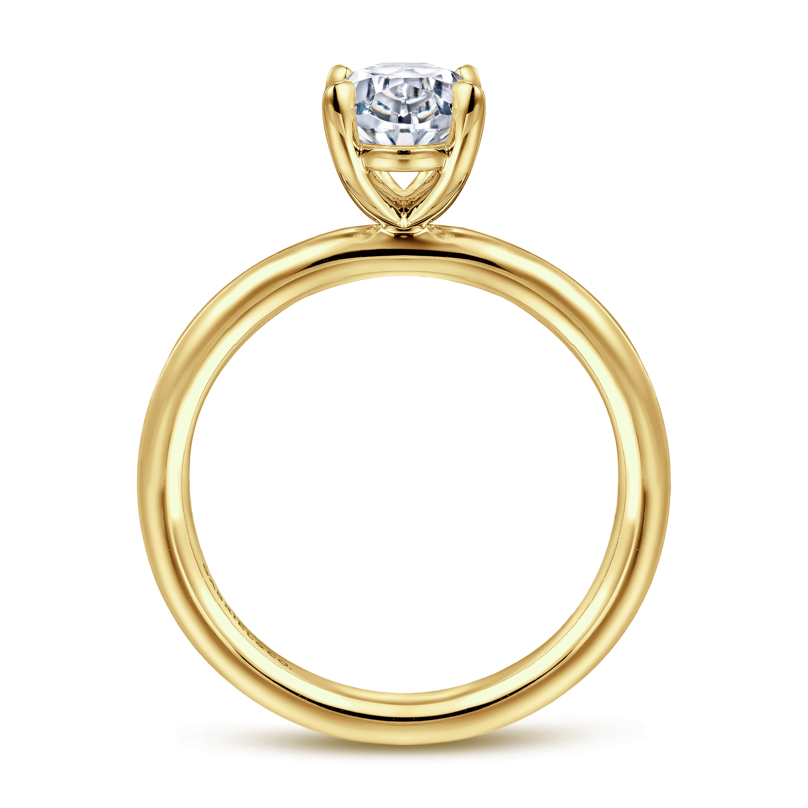 Lark - 14K Yellow Gold Oval Solitaire Engagement Ring - Shot 2