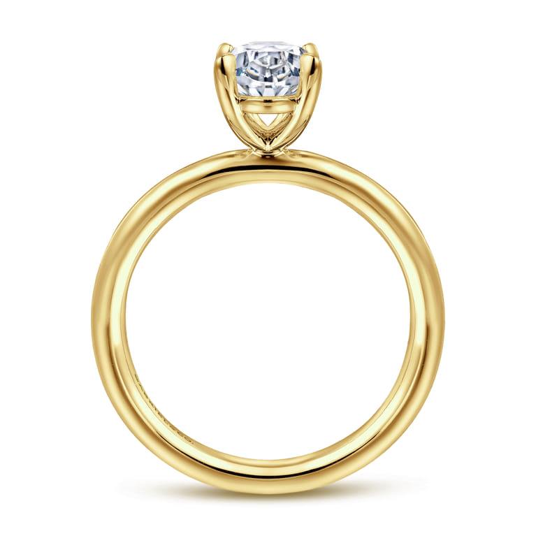 Lark - 14K Yellow Gold Oval Solitaire Engagement Ring - Shot 2