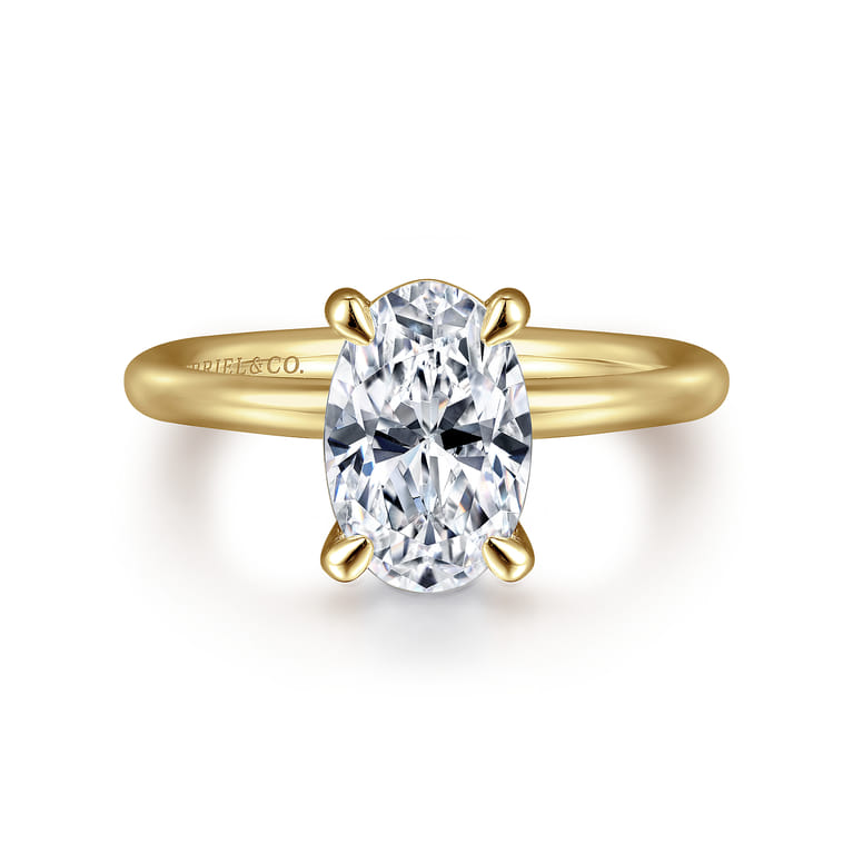 Lark - 14K Yellow Gold Oval Solitaire Engagement Ring - Shot 1