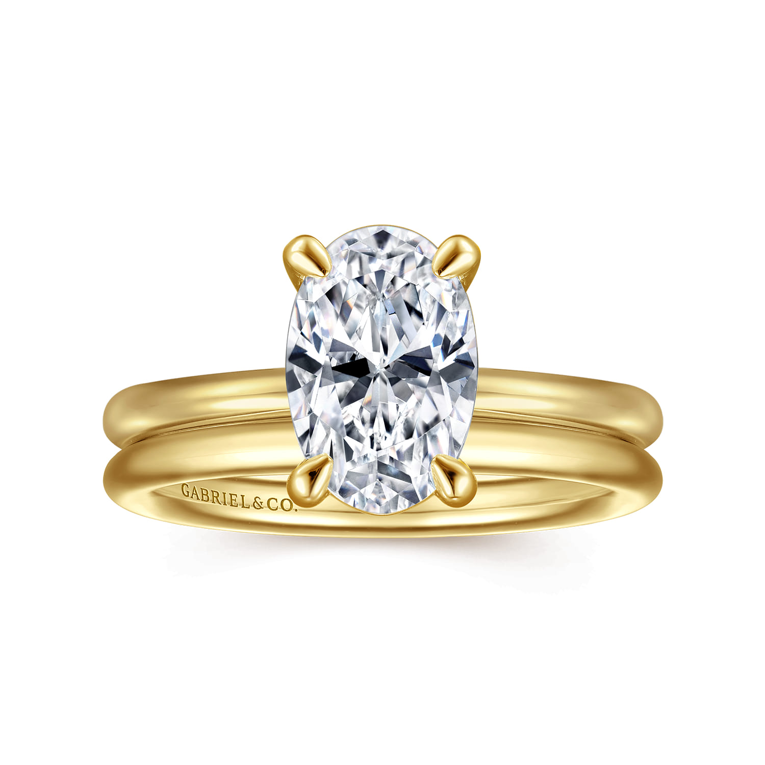 Lark - 14K Yellow Gold Oval Solitaire Engagement Ring - Shot 4