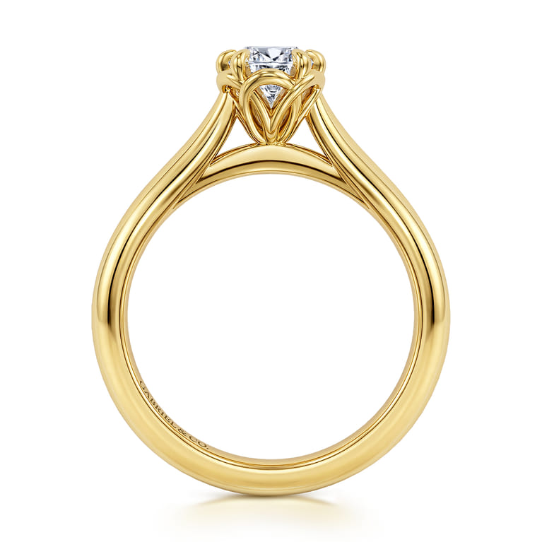 Tiona - 14K Yellow Gold 6 Prong Oval Diamond Engagement Ring - Shot 2