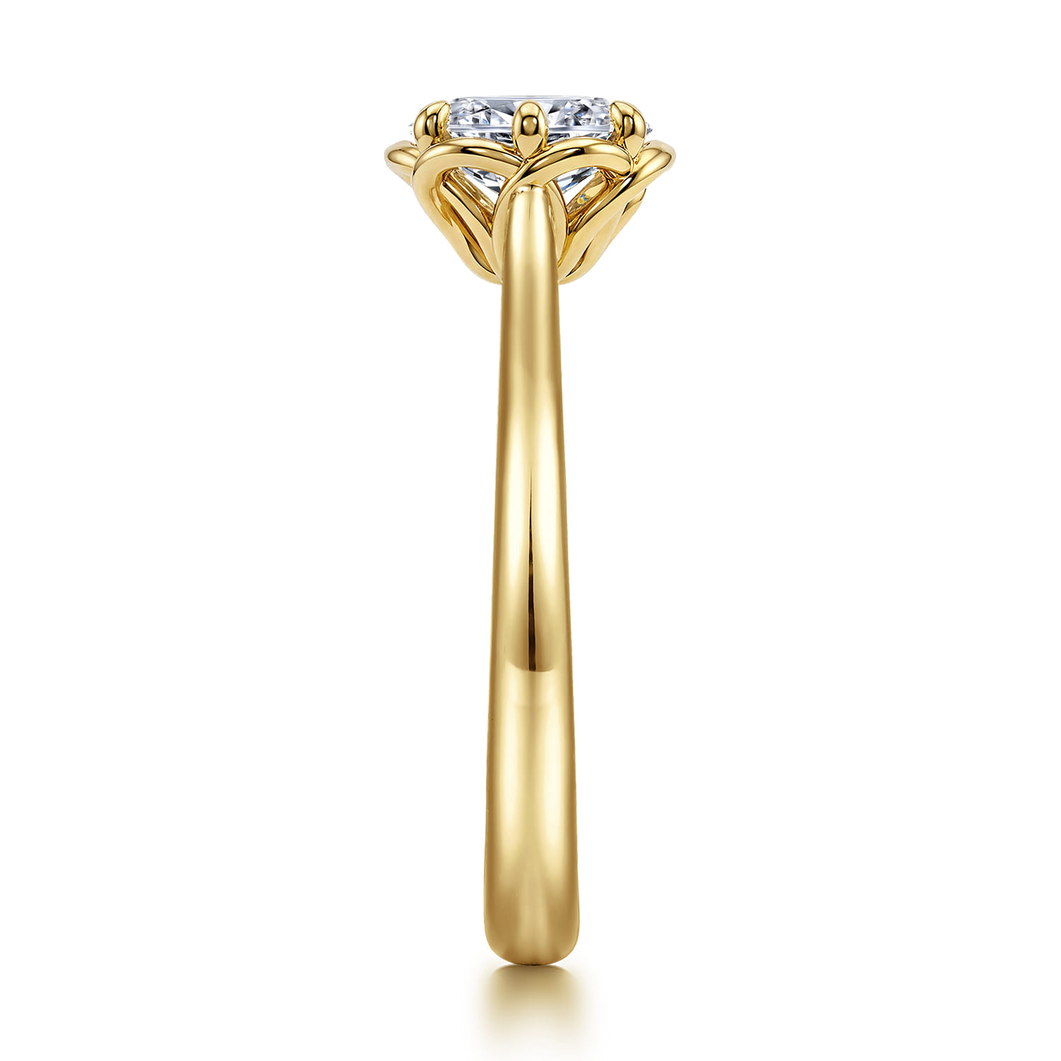 Tiona - 14K Yellow Gold 6 Prong Oval Diamond Engagement Ring - Shot 4