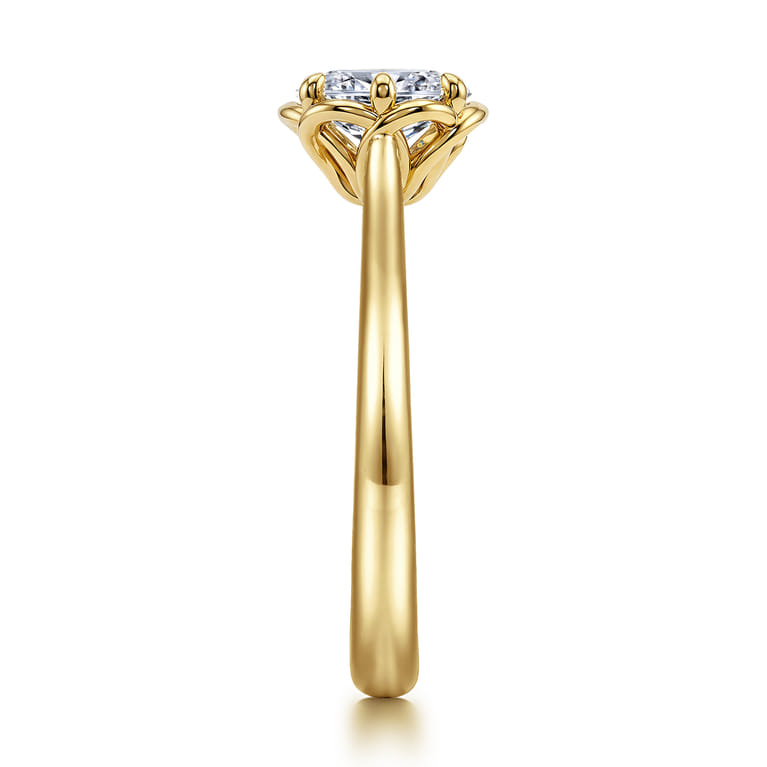 Tiona - 14K Yellow Gold 6 Prong Oval Diamond Engagement Ring - Shot 4