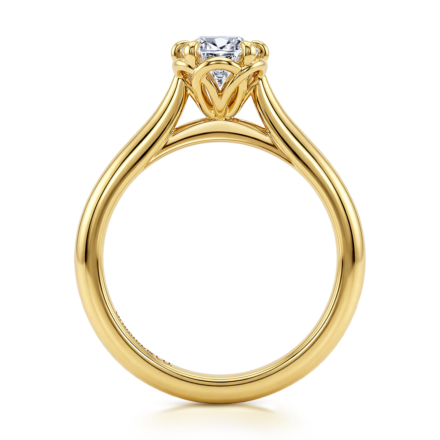 Tiona - 14K Yellow Gold 6 Prong Oval Diamond Engagement Ring - Shot 2