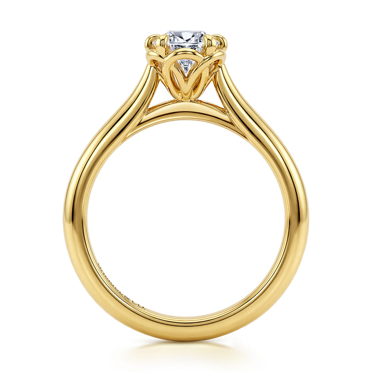Tiona - 14K Yellow Gold 6 Prong Oval Diamond Engagement Ring - Shot 2