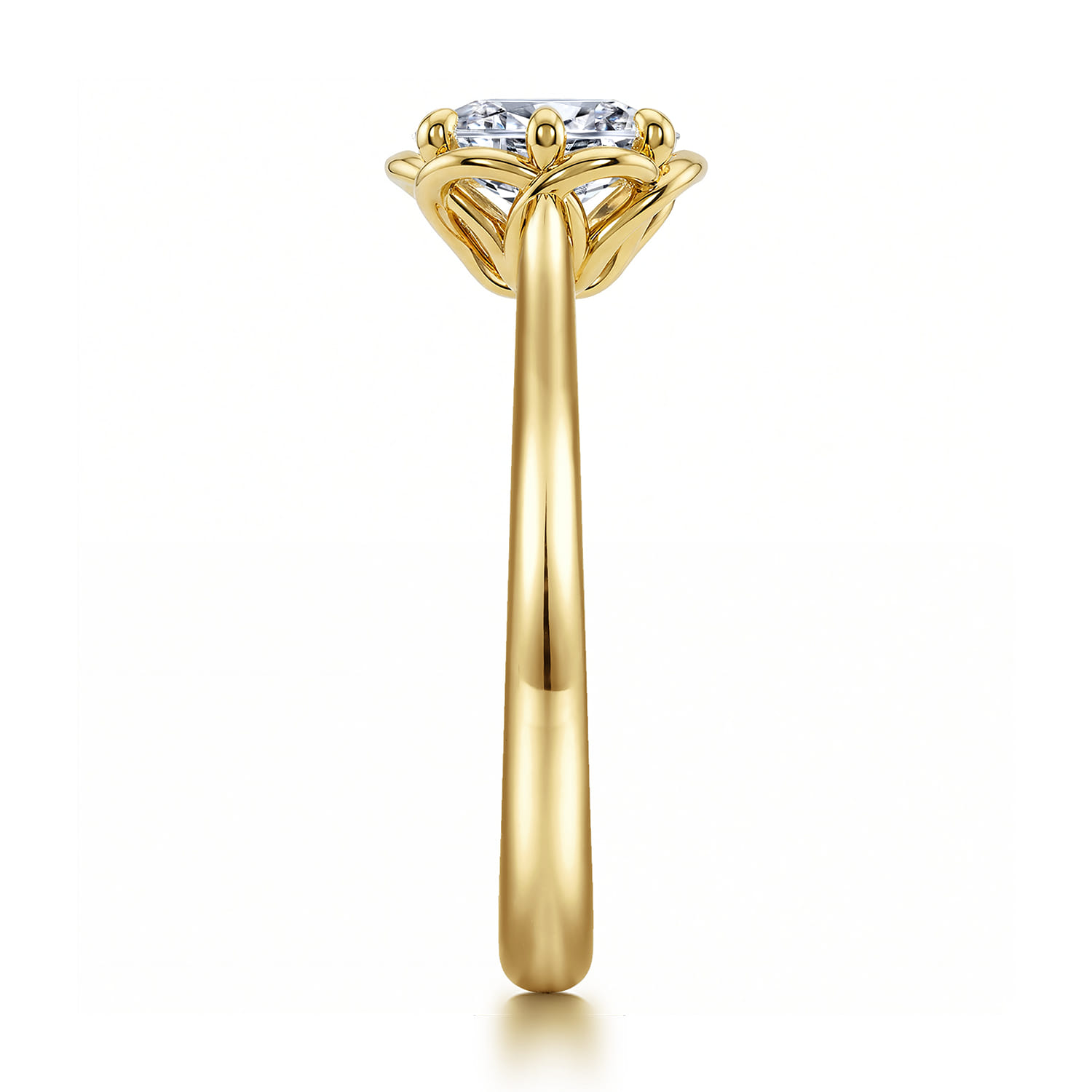 Tiona - 14K Yellow Gold 6 Prong Oval Diamond Engagement Ring - Shot 4