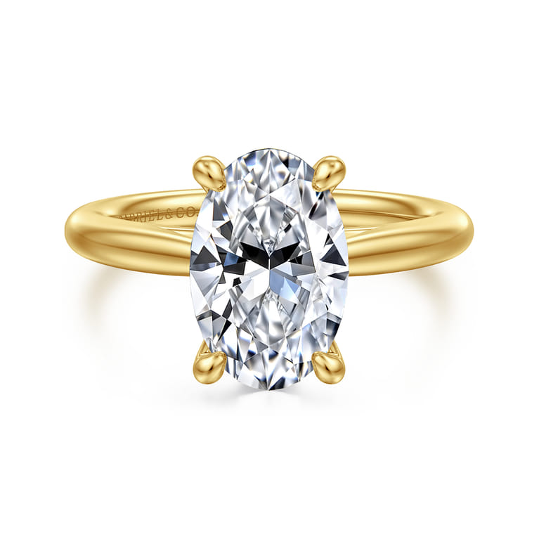 Bambi - 14K Yellow Gold Oval Diamond Engagement Ring - Shot 1