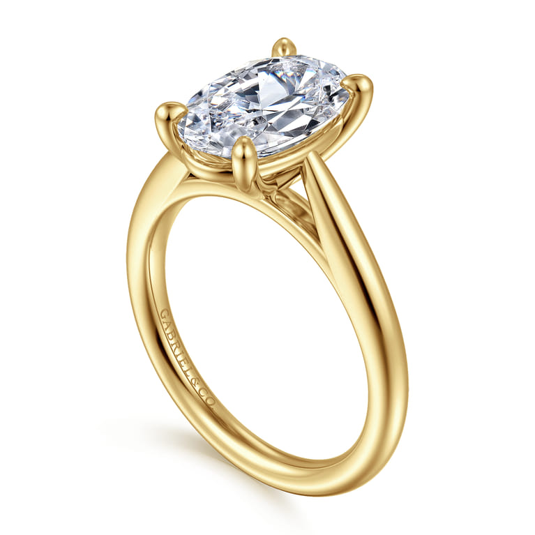 Bambi - 14K Yellow Gold Oval Diamond Engagement Ring - Shot 3