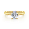 Bambi - 14K Yellow Gold Oval Solitaire Diamond Engagement Ring
