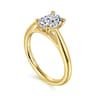 Bambi - 14K Yellow Gold Oval Solitaire Diamond Engagement Ring