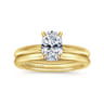Bambi - 14K Yellow Gold Oval Solitaire Diamond Engagement Ring