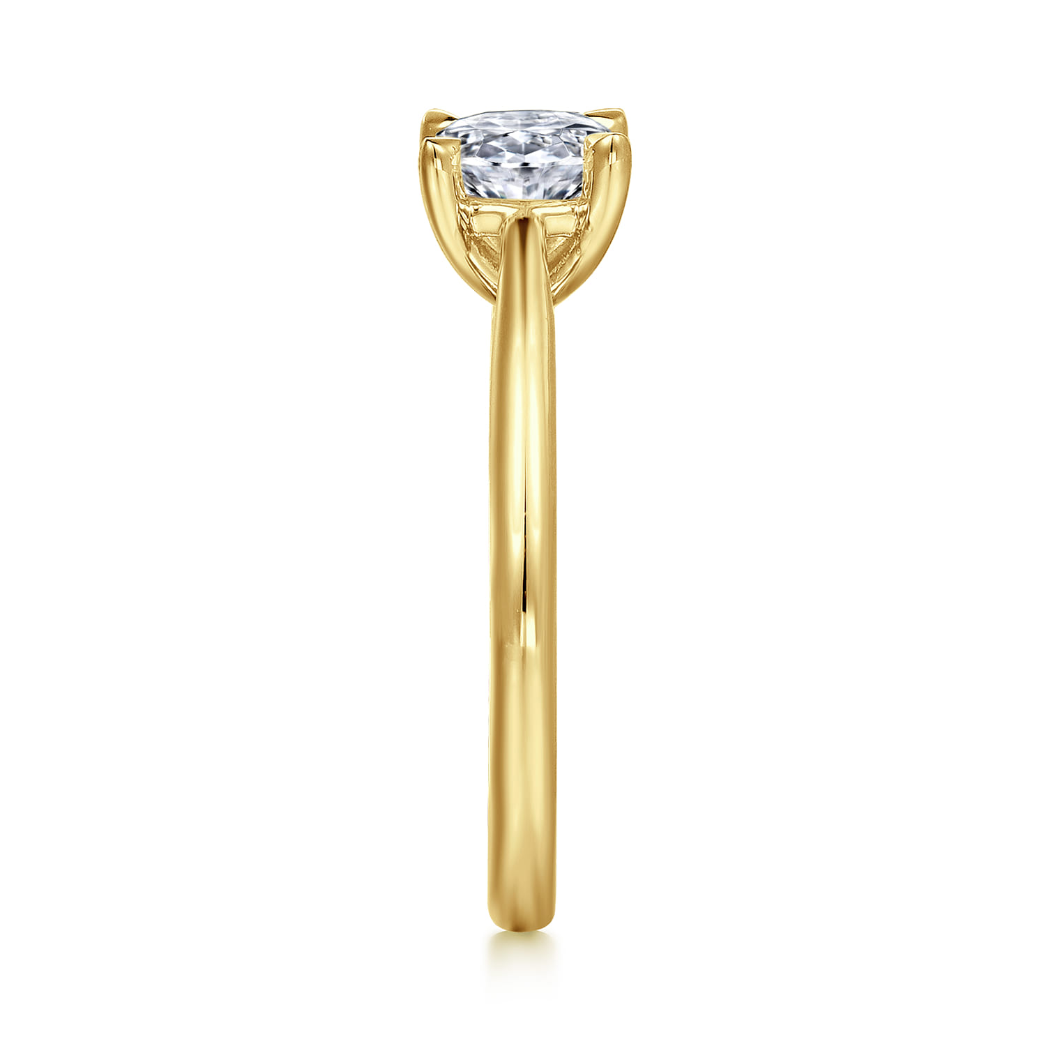 Bambi - 14K Yellow Gold Oval Solitaire Diamond Engagement Ring - Shot 5