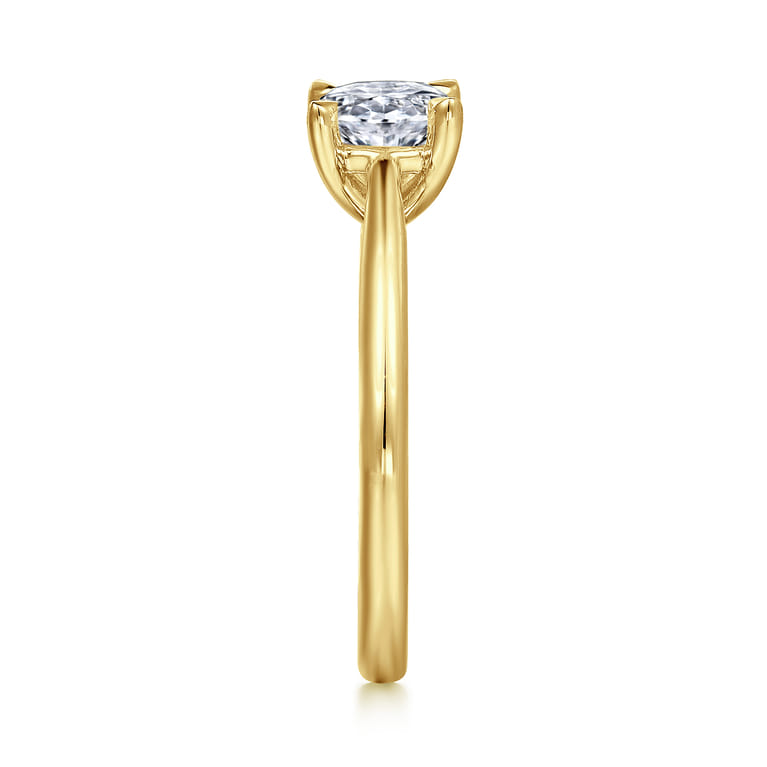 Bambi - 14K Yellow Gold Oval Solitaire Diamond Engagement Ring - Shot 5