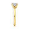 Bambi - 14K Yellow Gold Oval Solitaire Diamond Engagement Ring