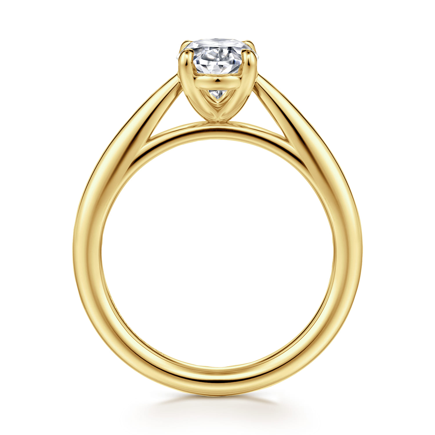 Bambi - 14K Yellow Gold Oval Diamond Engagement Ring - Shot 2