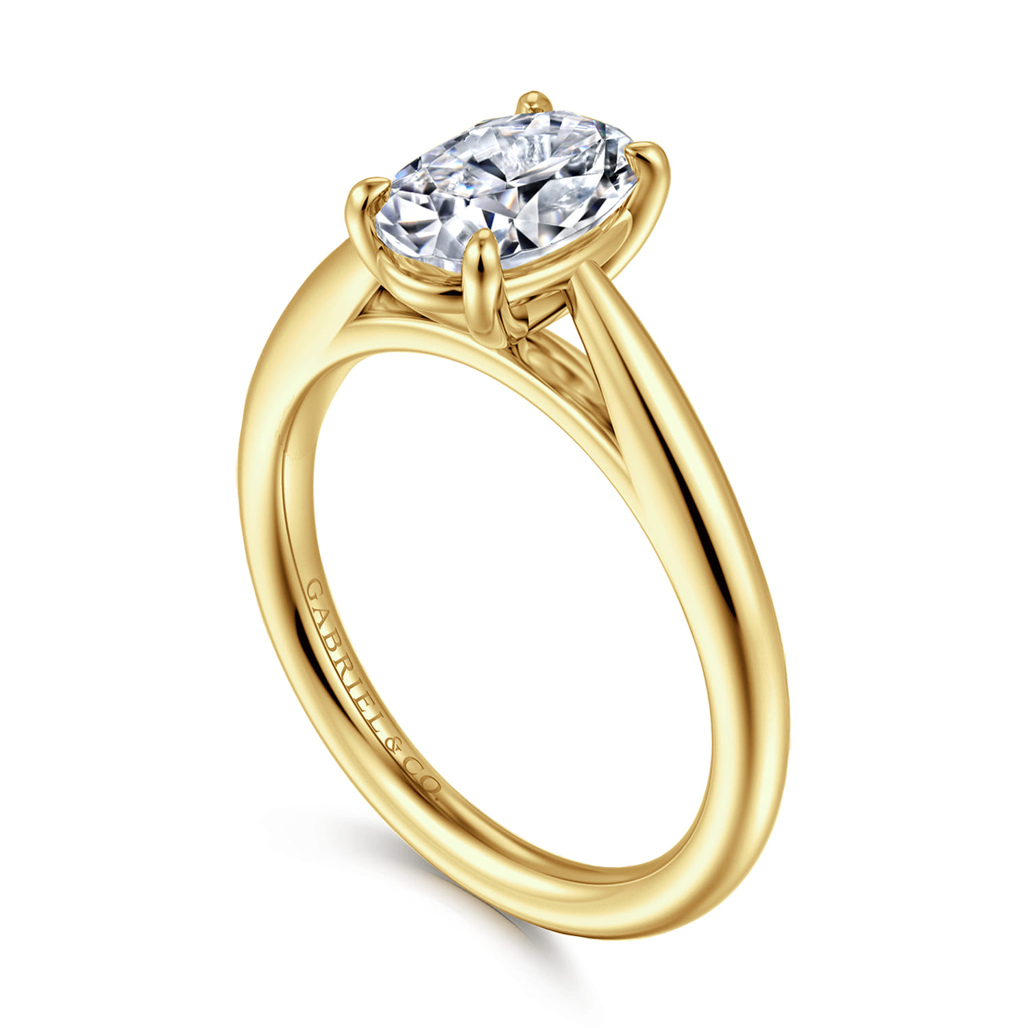 Bambi - 14K Yellow Gold Oval Diamond Engagement Ring - Shot 3
