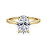 Anne - 14K Yellow Gold Oval Solitaire Diamond Engagement Ring