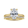 Anne - 14K Yellow Gold Oval Solitaire Diamond Engagement Ring