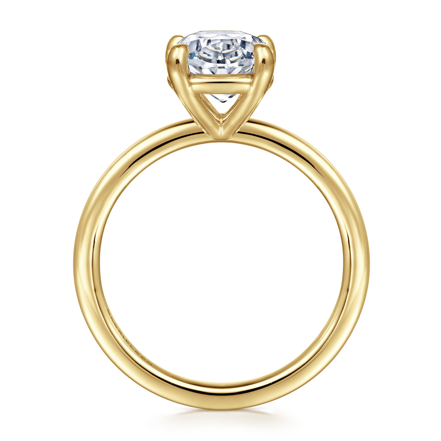 Azura - 14K Yellow Gold Oval Solitaire Diamond Engagement Ring - Shot 2