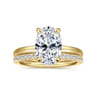 Azura - 14K Yellow Gold Oval Solitaire Diamond Engagement Ring