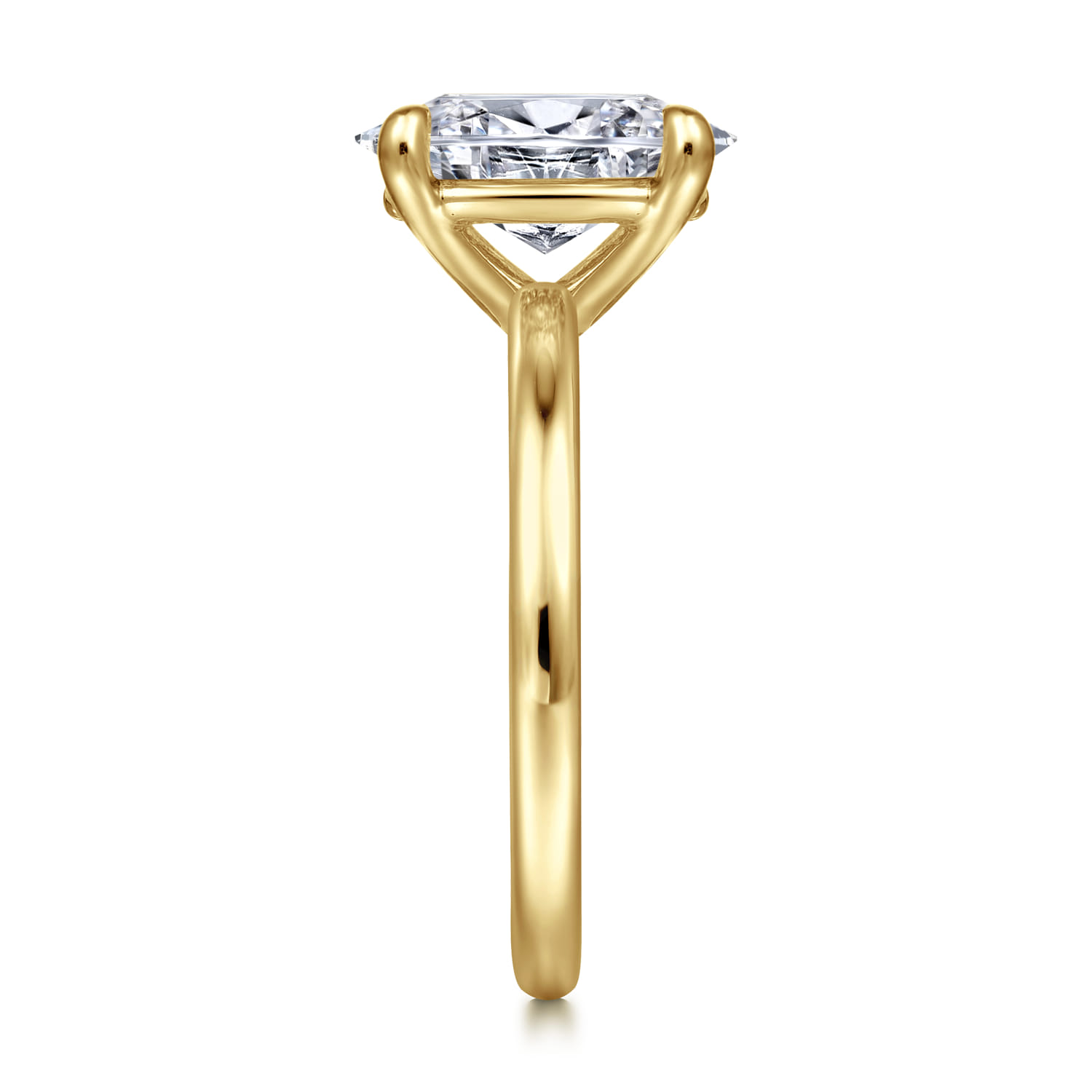 Azura - 14K Yellow Gold Oval Solitaire Diamond Engagement Ring - Shot 5
