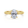 Bena - 14K Yellow Gold Oval Solitaire Diamond Engagement Ring