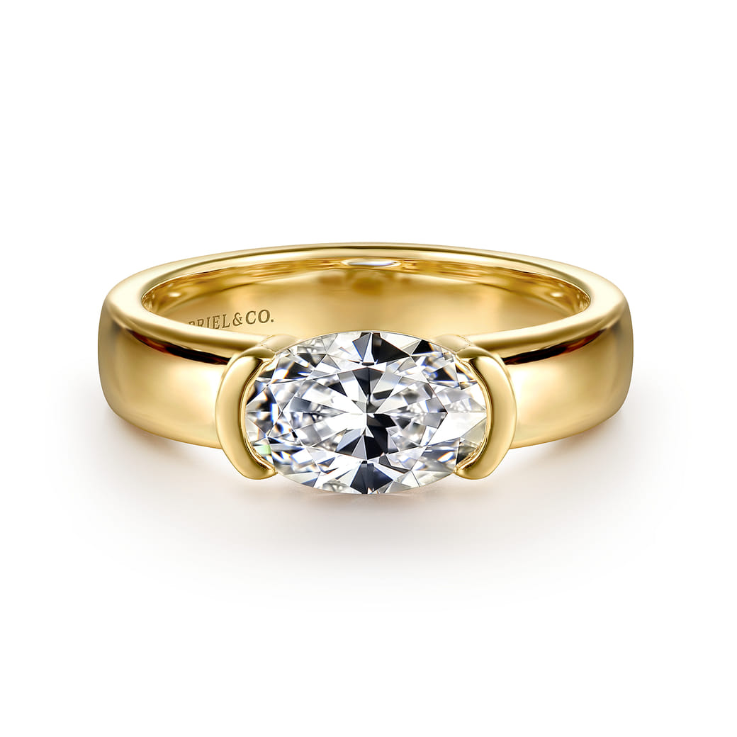 Oval Solitaire Ring in 14k Yellow Gold Gabriel ER16433O6Y4JJJ