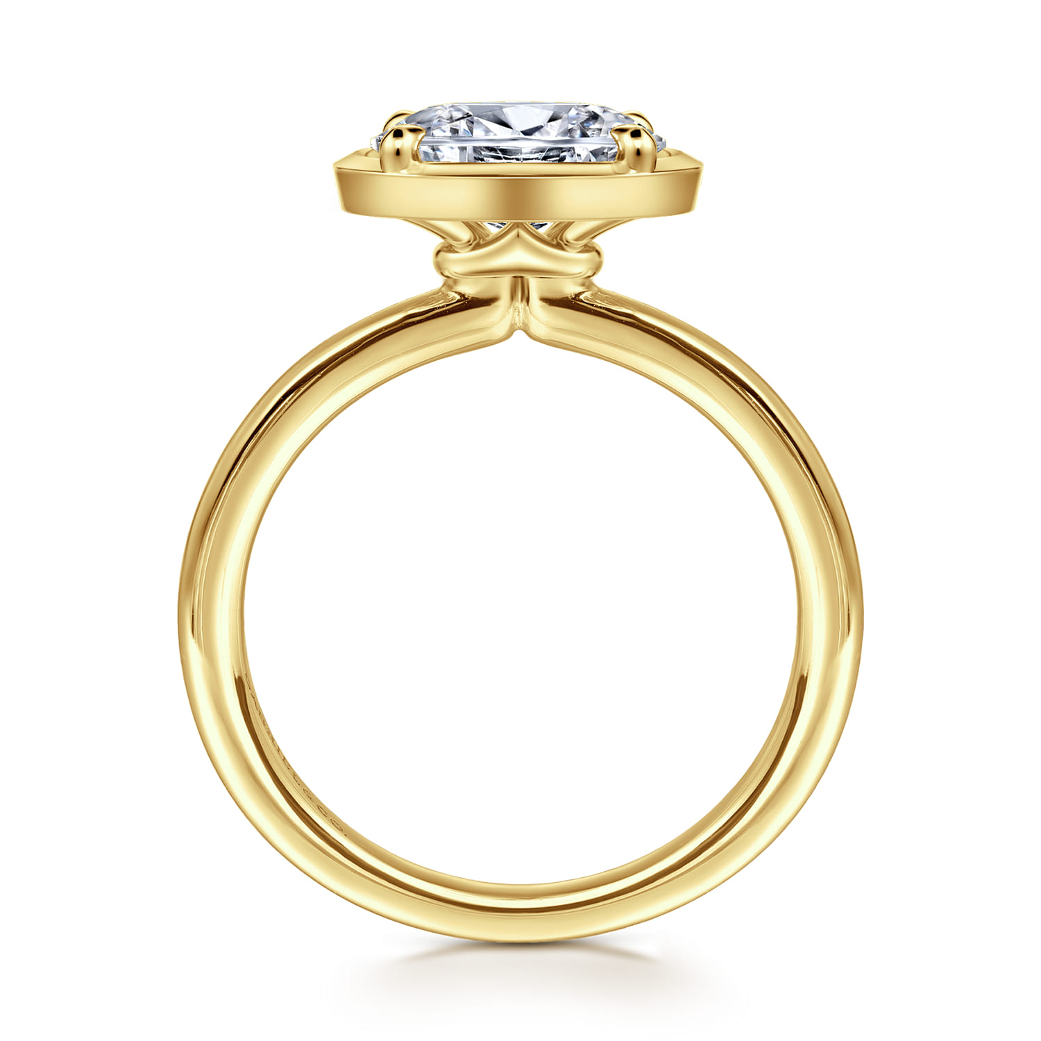 Linen - 14K Yellow Gold Oval Diamond Engagement Ring - Shot 2