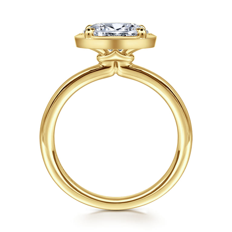 Linen - 14K Yellow Gold Oval Diamond Engagement Ring - Shot 2