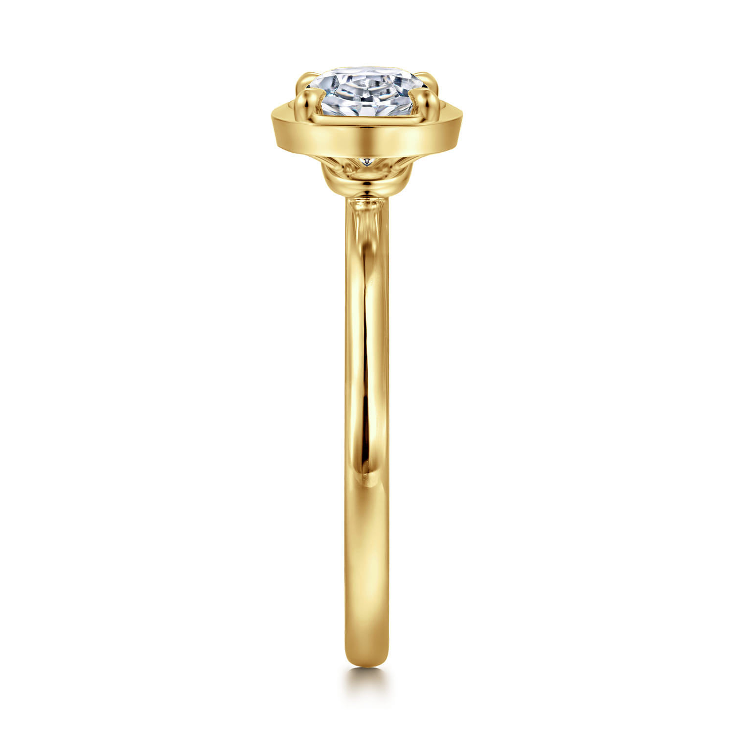 Linen - 14K Yellow Gold Oval Diamond Engagement Ring - Shot 4