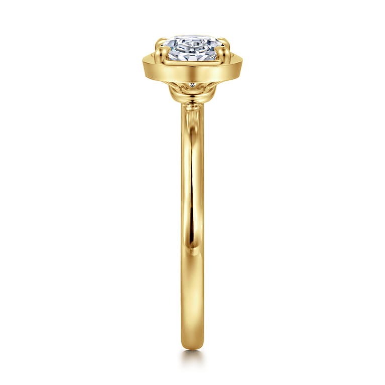 Linen - 14K Yellow Gold Oval Diamond Engagement Ring - Shot 4