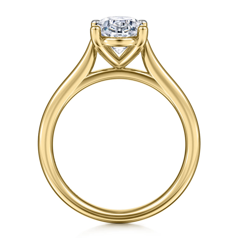 Bravo - 14K Yellow Gold Oval Solitaire Diamond Engagement Ring - Shot 2
