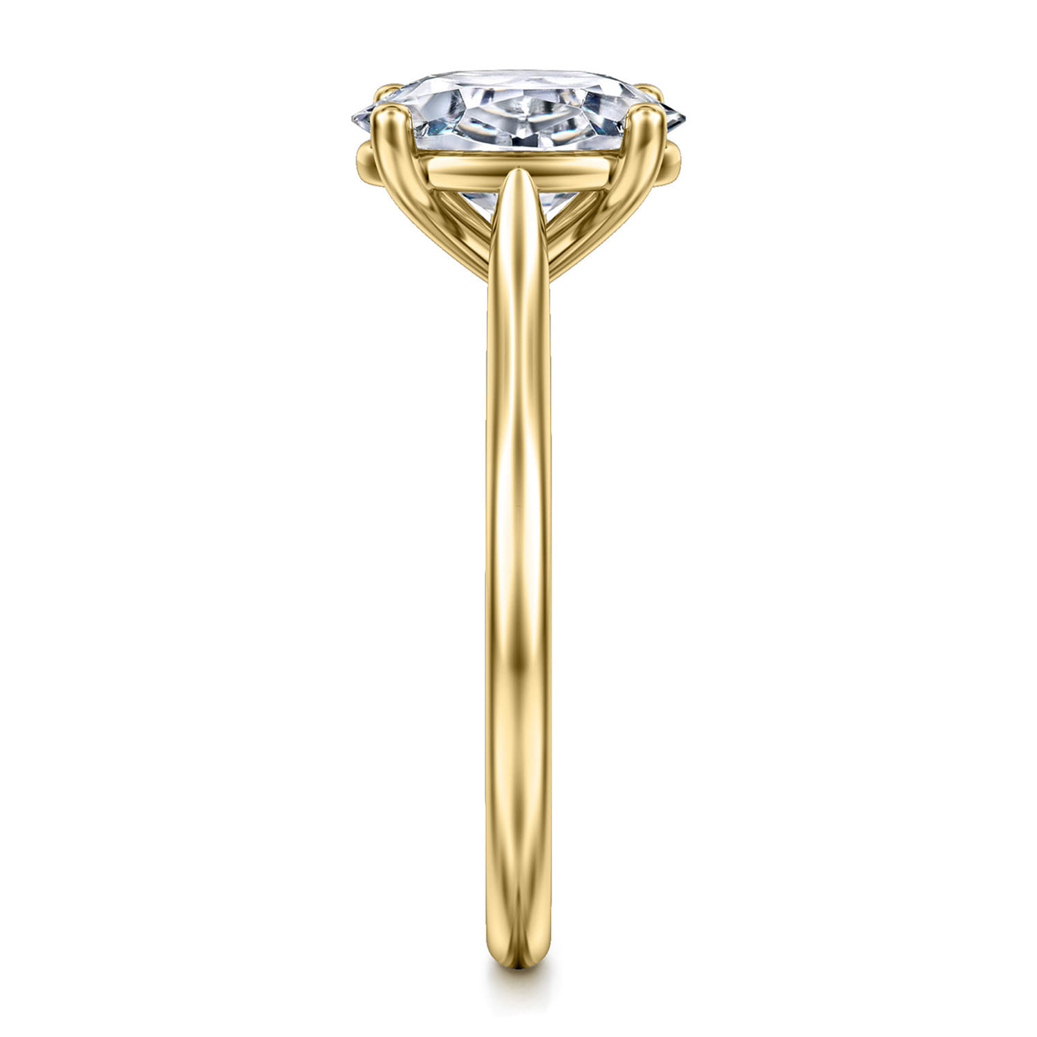 Bravo - 14K Yellow Gold Oval Solitaire Diamond Engagement Ring - Shot 5