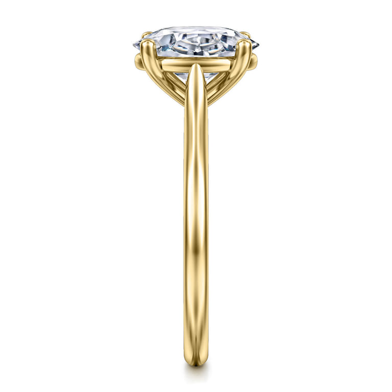 Bravo - 14K Yellow Gold Oval Solitaire Diamond Engagement Ring - Shot 5