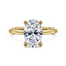 Ella - 14K Yellow Gold Oval Solitaire Diamond Engagement Ring
