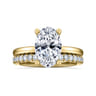Ella - 14K Yellow Gold Oval Solitaire Diamond Engagement Ring