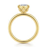 Linny - 14K Yellow Gold Oval Bezel Set Diamond Engagement Ring