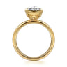 Linny - 14K Yellow Gold Oval Bezel Set Diamond Engagement Ring