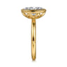 Linny - 14K Yellow Gold Oval Bezel Set Diamond Engagement Ring