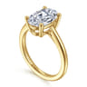 Anushka - 14K Yellow Gold Oval Solitaire Diamond Engagement Ring