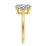 Anushka - 14K Yellow Gold Oval Solitaire Diamond Engagement Ring