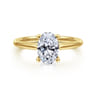 Anushka - 14K Yellow Gold Oval Solitaire Diamond Engagement Ring