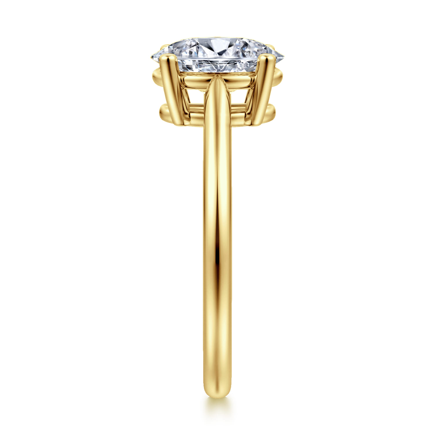Anushka - 14K Yellow Gold Oval Solitaire Diamond Engagement Ring - Shot 4