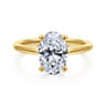 Anushka - 14K Yellow Gold Oval Solitaire Diamond Engagement Ring