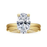 Tiana - 14K Yellow Gold Oval Solitaire Diamond Engagement Ring