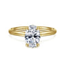 Tiana - 14K Yellow Gold Oval Solitaire Diamond Engagement Ring
