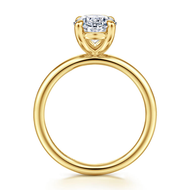 Unite - 14K Yellow Gold Oval Solitaire Diamond Engagement Ring - Shot 2