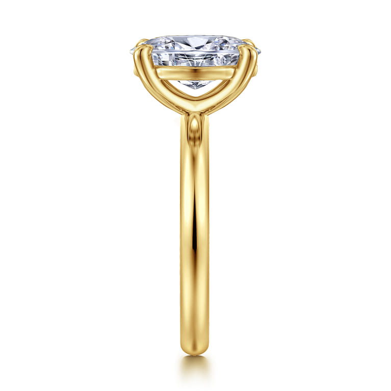 Unite - 14K Yellow Gold Oval Solitaire Diamond Engagement Ring - Shot 4